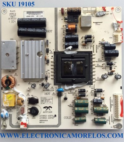 FUENTE DE PODER / NEW COLOR FAST AY085D-4SF01 / 3BS0043014 / AY1308 / REV: 1.0 / E141940 / MODELO LE420AD